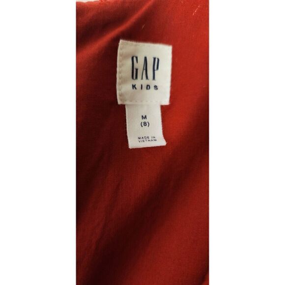 Gap Kids Red Metallic Pleated Jacquard Dot Party Dress/Old Navy Floral Dress M-8 - Picture 8 of 9